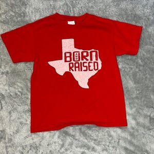 Gildan Cotton Red Texas Tee ‘Born and Raised’